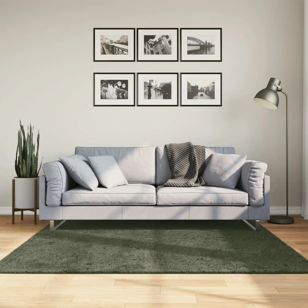 Koberec HUARTE krátky vlas mäkký umývateľný zelený 160x160 cm