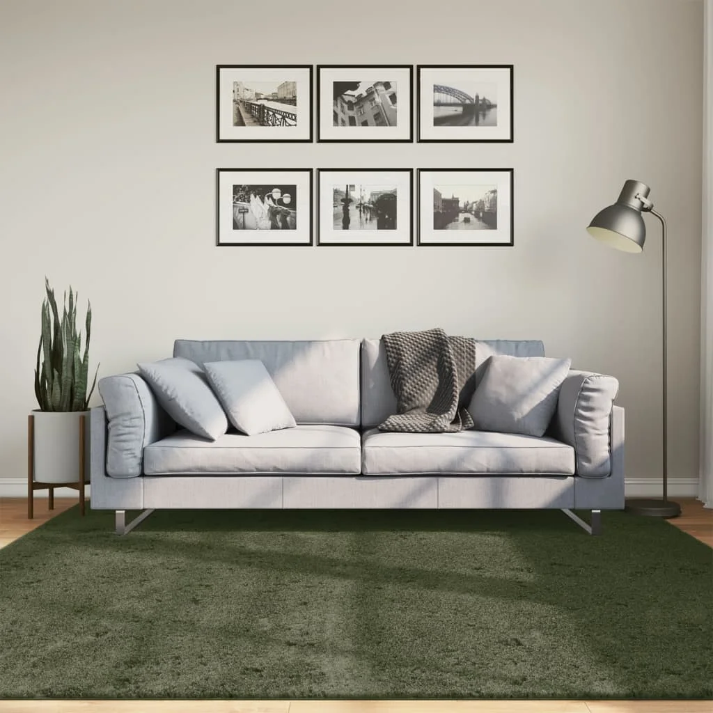 Koberec HUARTE krátky vlas mäkký umývateľný zelený 200x200 cm