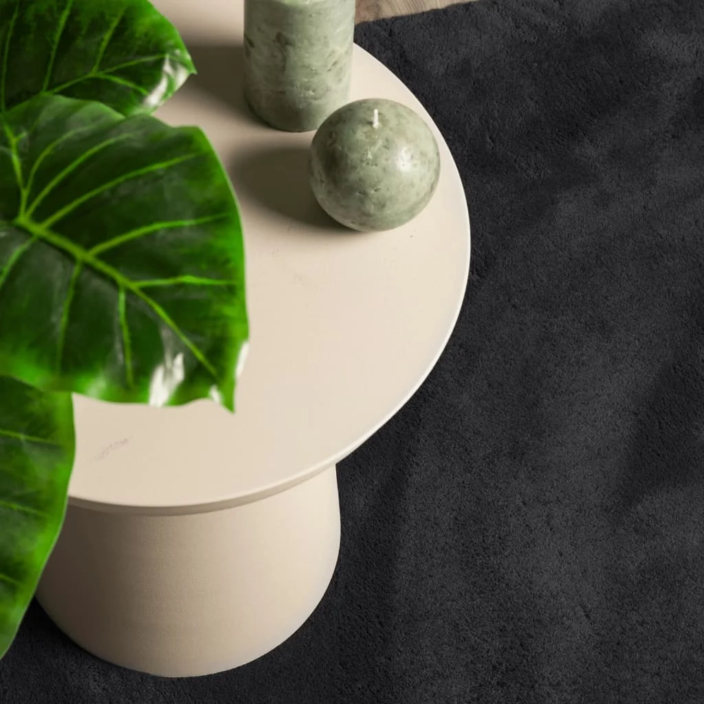 Koberec HUARTE s krátkym vlasom umývateľný čierny 120x120 cm