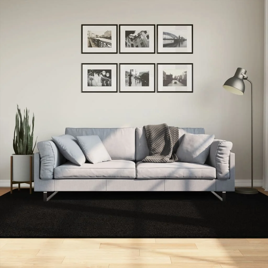 Koberec HUARTE s krátkym vlakom umývateľný čierny 160x230 cm