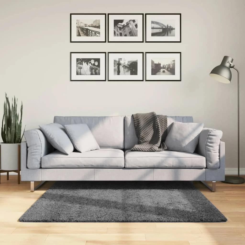 Koberec OVIEDO, krátky vlas, antracitový 120x120 cm