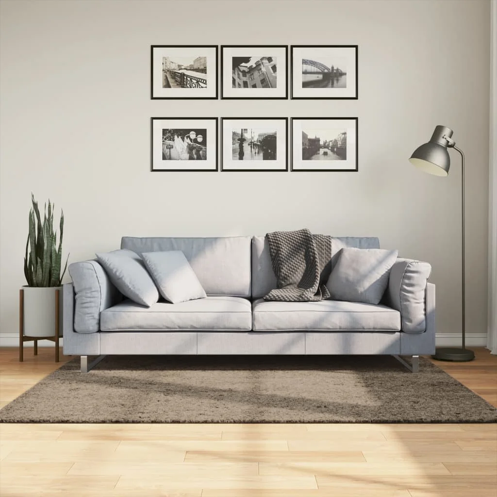 Koberec ISTAN vysoký vlas lesklý vzhľad sivý 120x170 cm