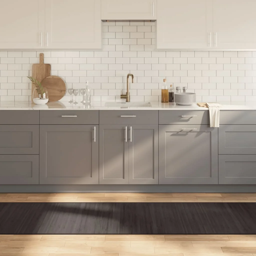 Koberec obdĺžnikový tmavohnedý 70x1000 cm bambus