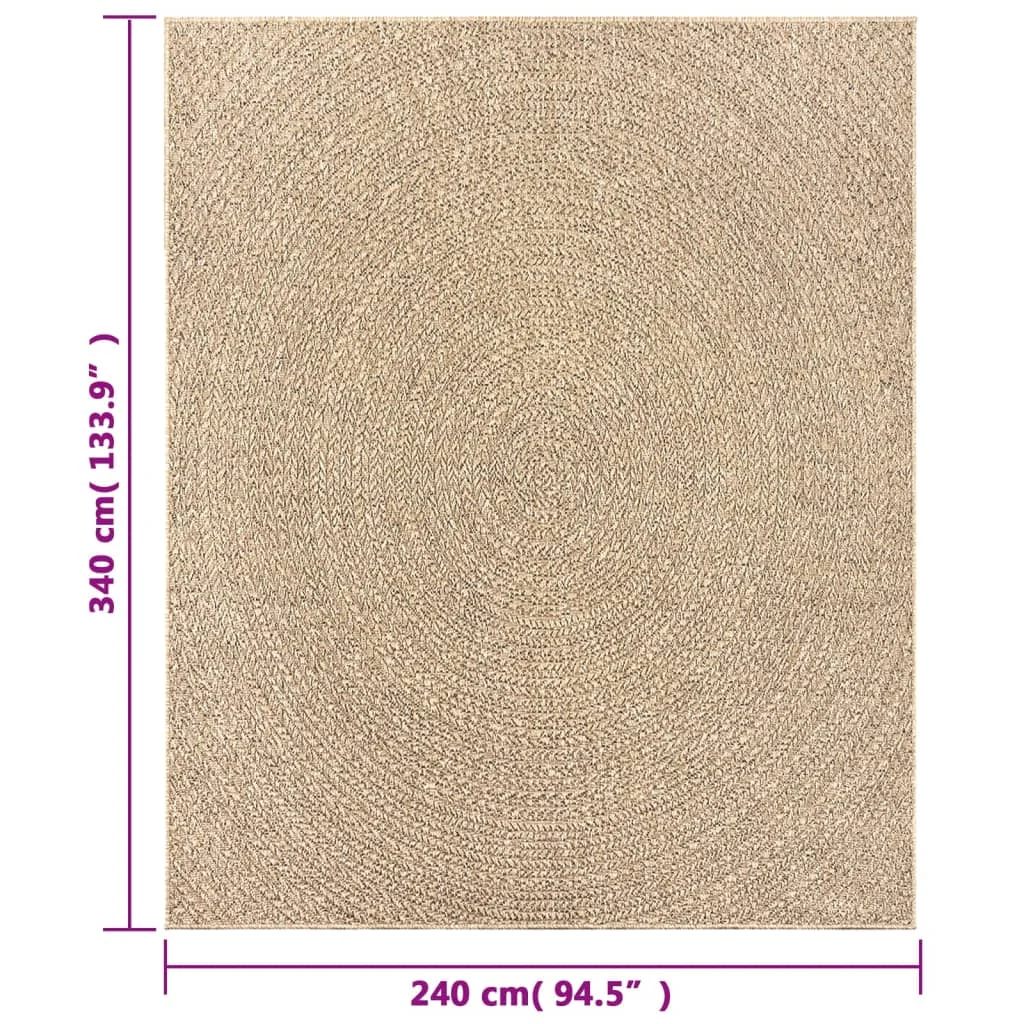 Koberec ZIZUR 240x340 cm jutový vzhľad interiér a exteriér