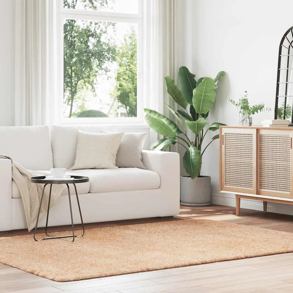 Chlpatý koberec s vysokým vlasom NAVARRA béžová 160x230 cm