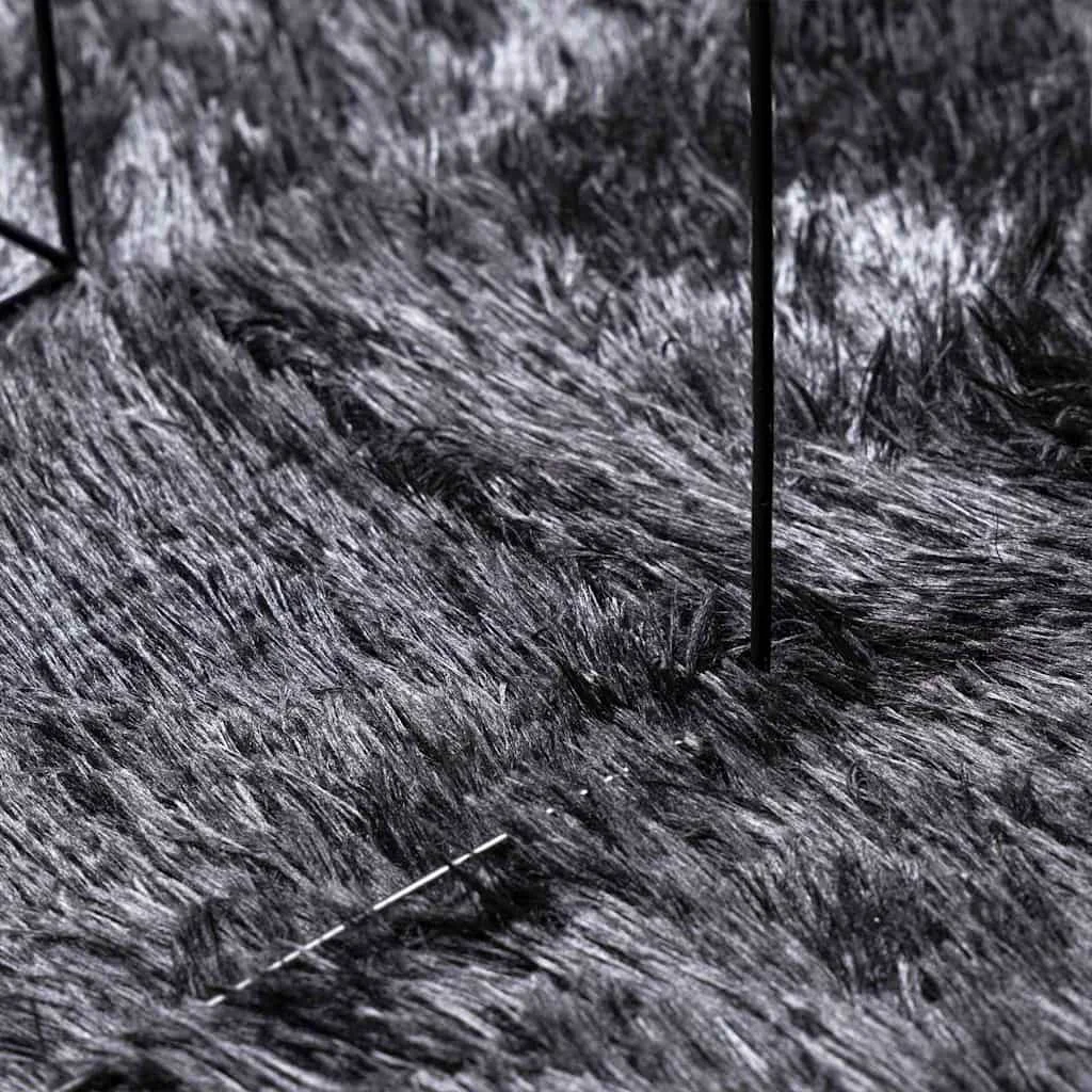 Chlpatý koberec s vysokým vlasom NAVARRA tmavosivá 200x200 cm