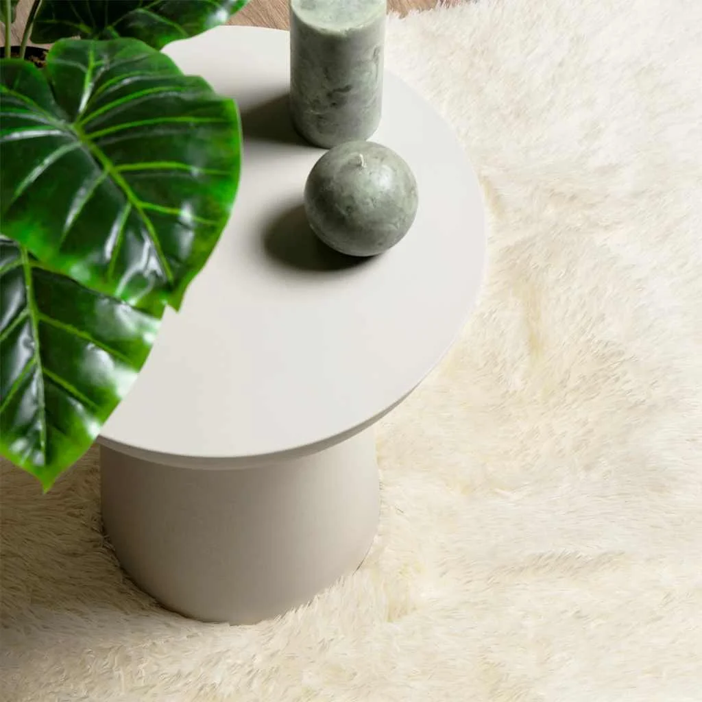 Chlpatý koberec s vysokým vlasom NAVARRA krémový 240x240 cm