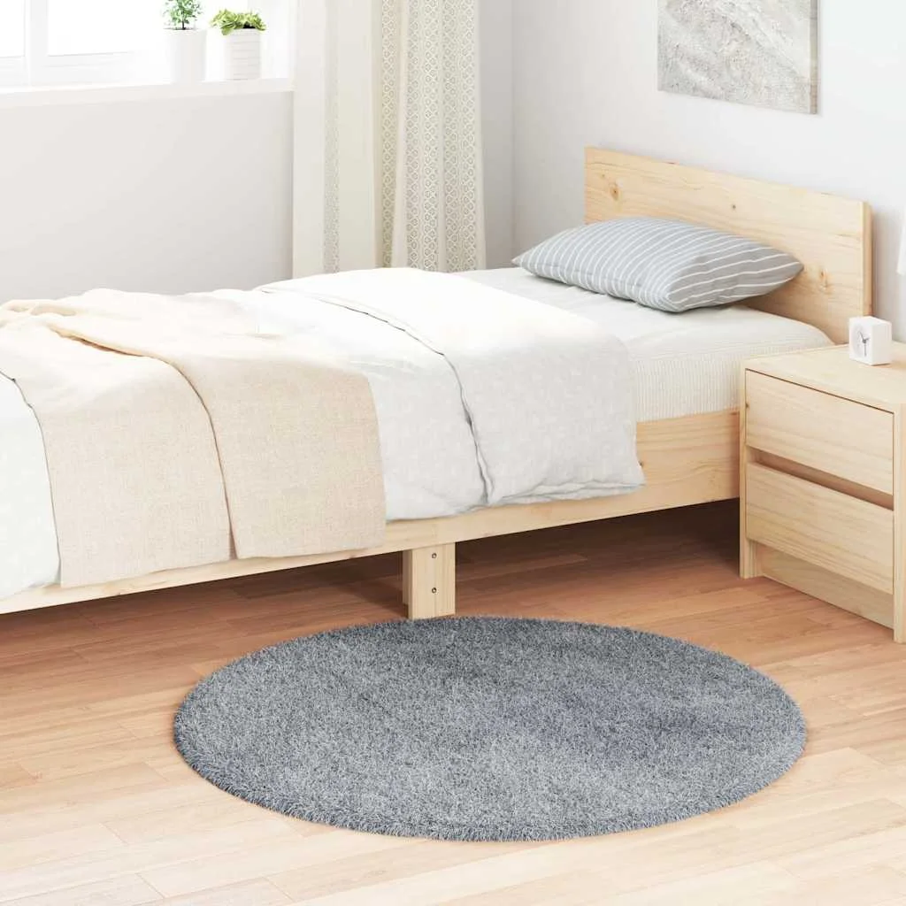 Chlpatý koberec s vysokým vlasom NAVARRA svetlosivá 100x100cm