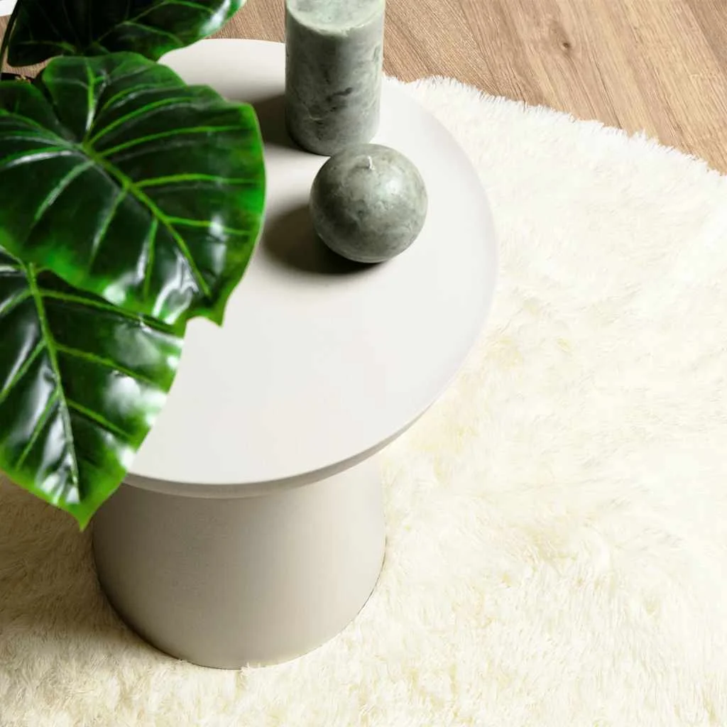 Chlpatý koberec s vysokým vlasom NAVARRA krémový 120x120 cm