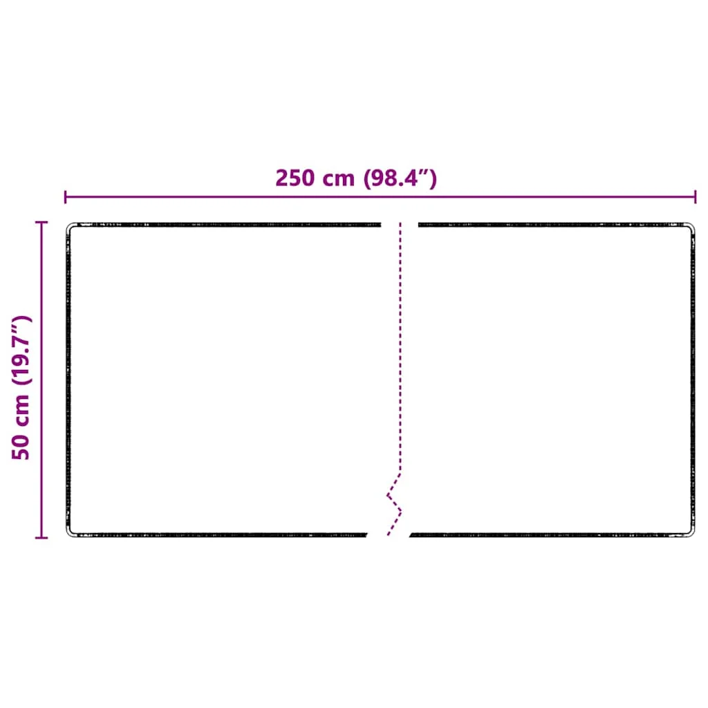 Behúň koberec Čierna 50 x 250 cm 100% Polypropylén Tuft