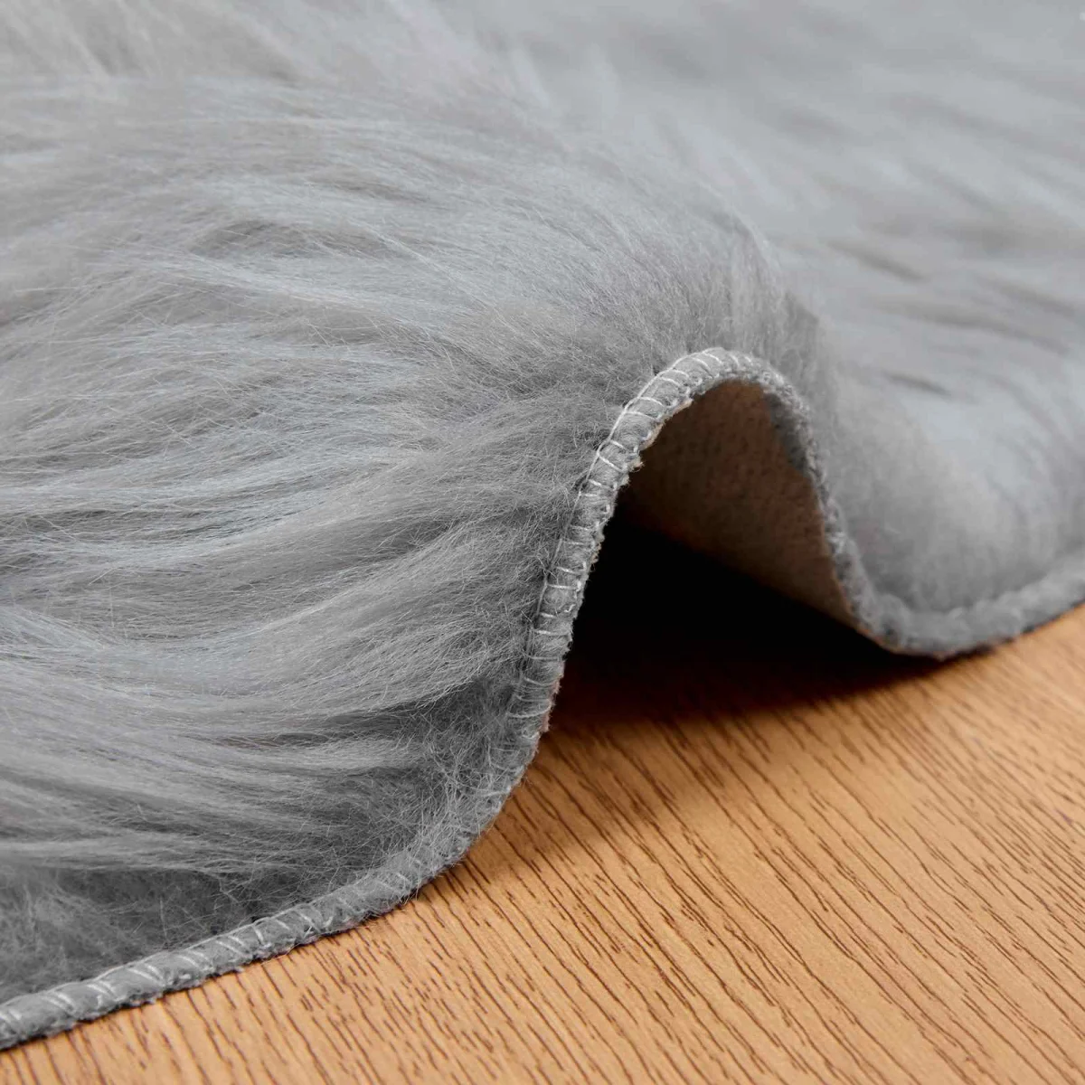 Falošný ovčí kožušinový koberec Tafalla Sivá Ø 100 cm Polyester