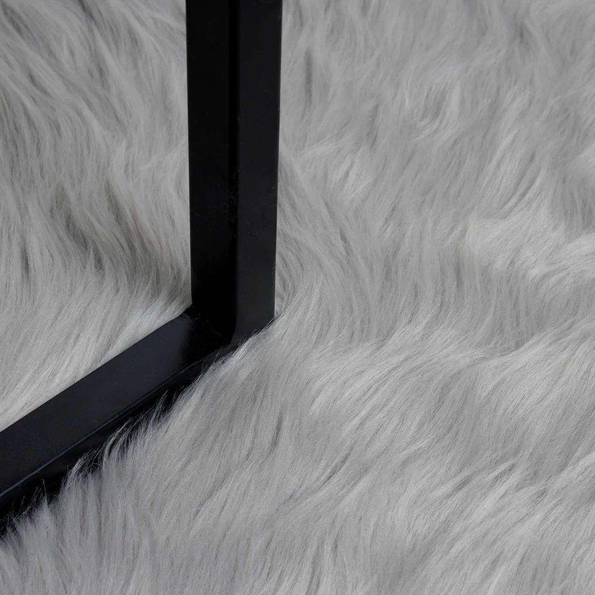 Falošný ovčí kožušinový koberec Tafalla Sivá Ø 160 cm Polyester