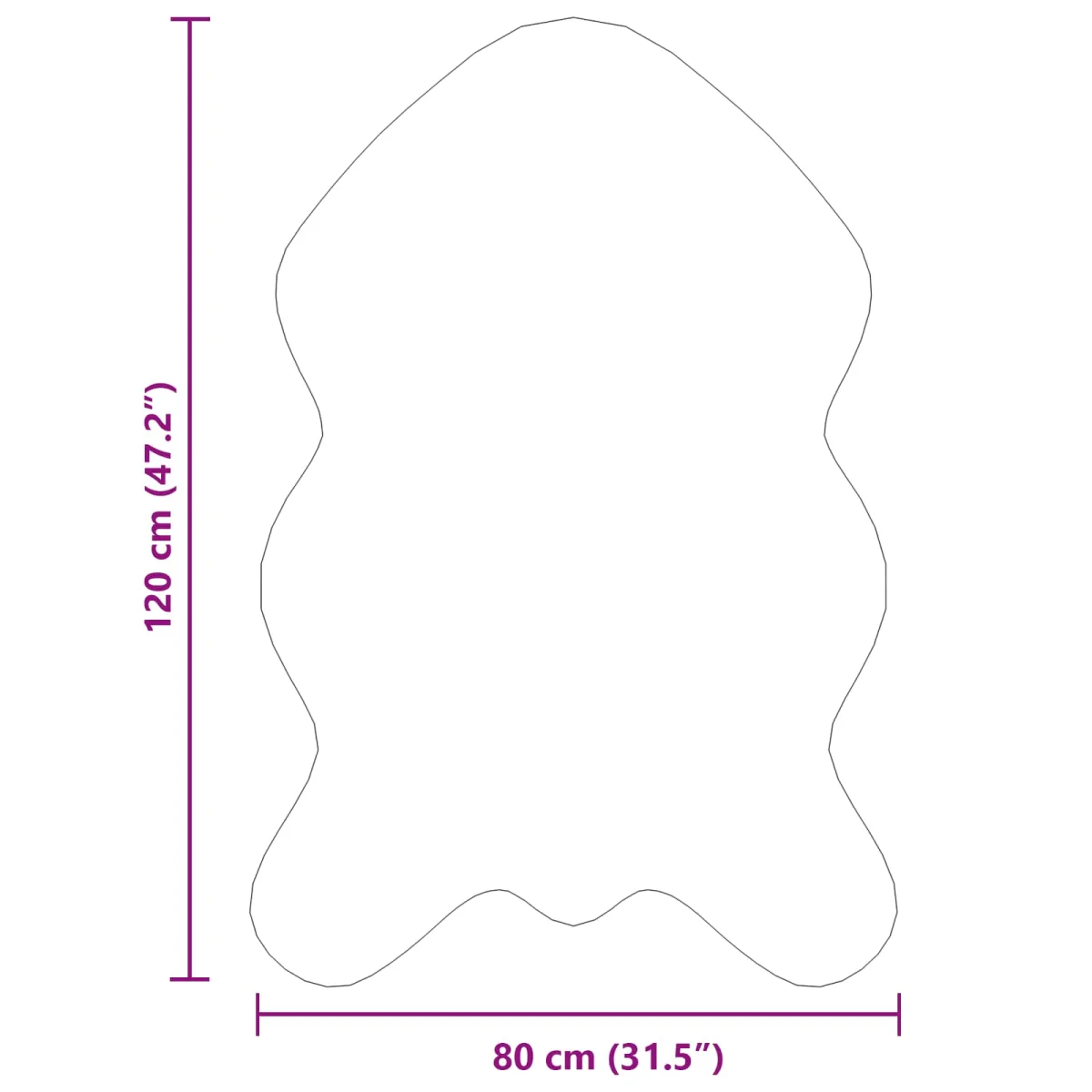 Falošný ovčí kožušinový koberec Tafalla Čierna 80 x 120 cm