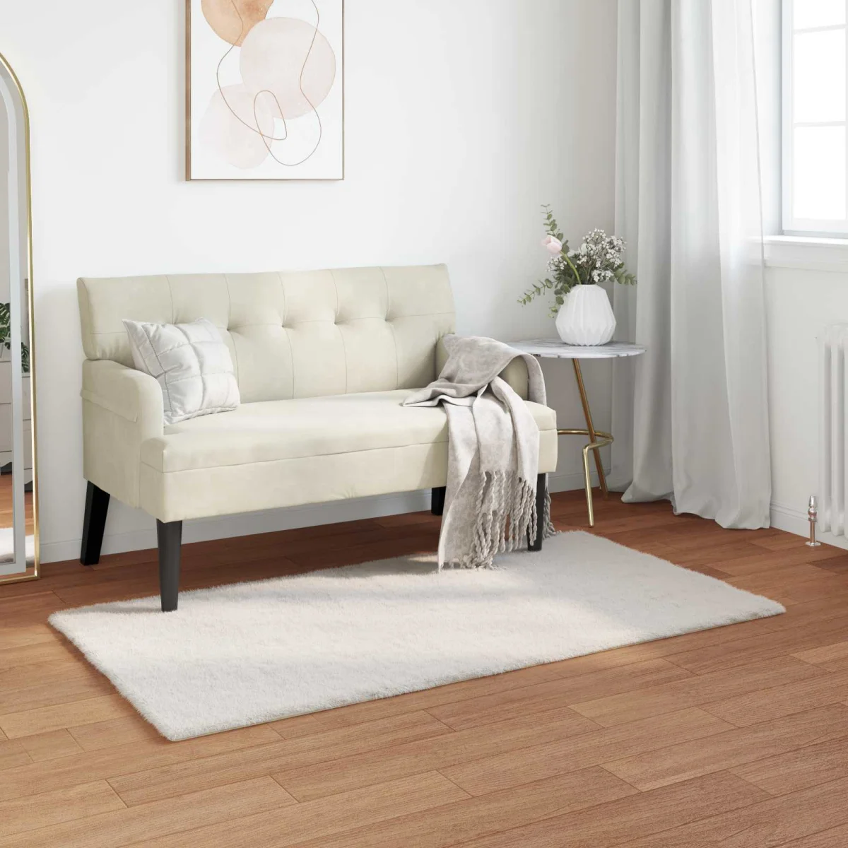 Koberec z umelej králikovej kožušiny Olite Krémová 60 x 110 cm