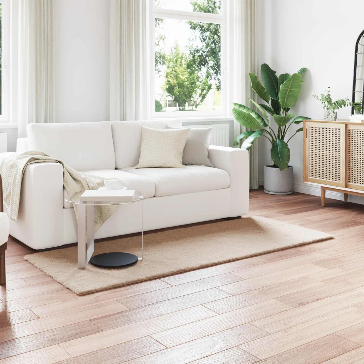 Koberec z umelej králikovej kožušiny Olite Sivohnedá