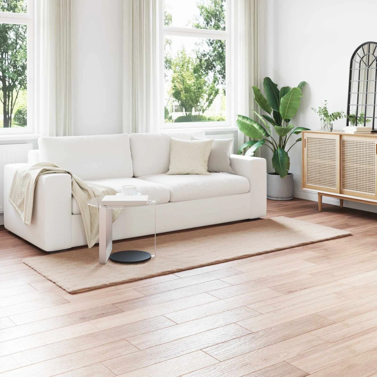 Koberec z umelej králikovej kožušiny Olite Sivohnedá