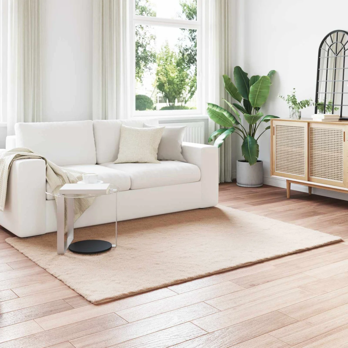 Koberec z umelej králikovej kožušiny Olite Sivohnedá