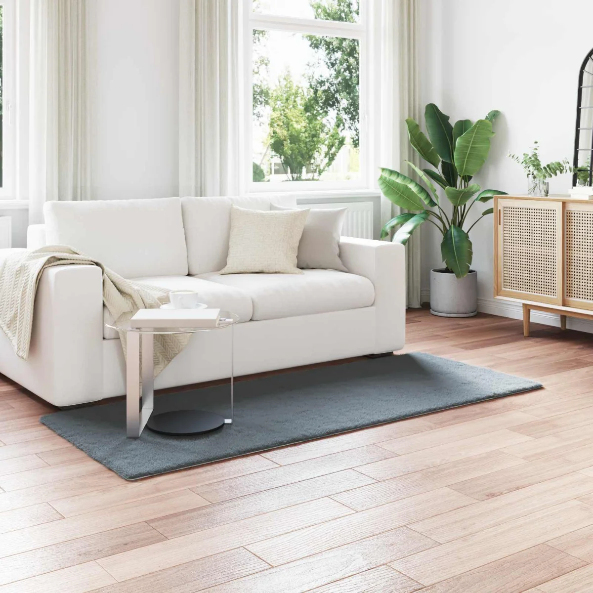 Koberec z umelej králikovej kožušiny Olite Antracit 80 x 200 cm