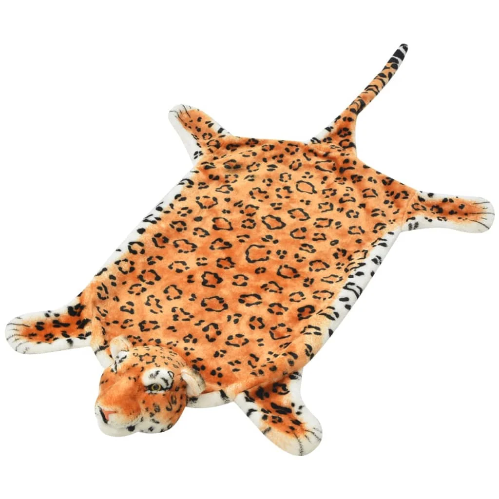 Koberec v tvare leoparda, plyšový 139 cm, hnedý