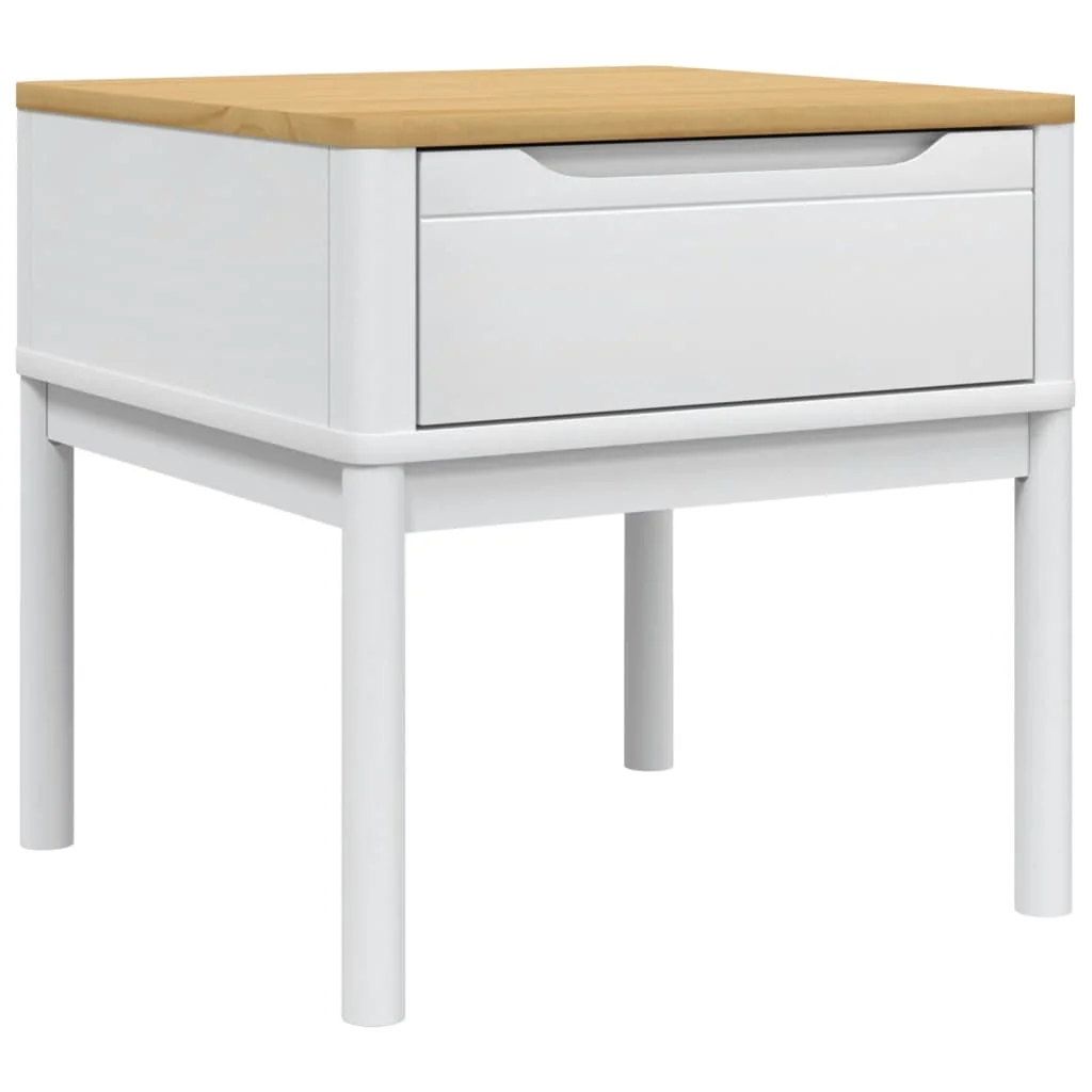 Stolík na lampu FLORO biely 55x55x54 cm borovicový masív