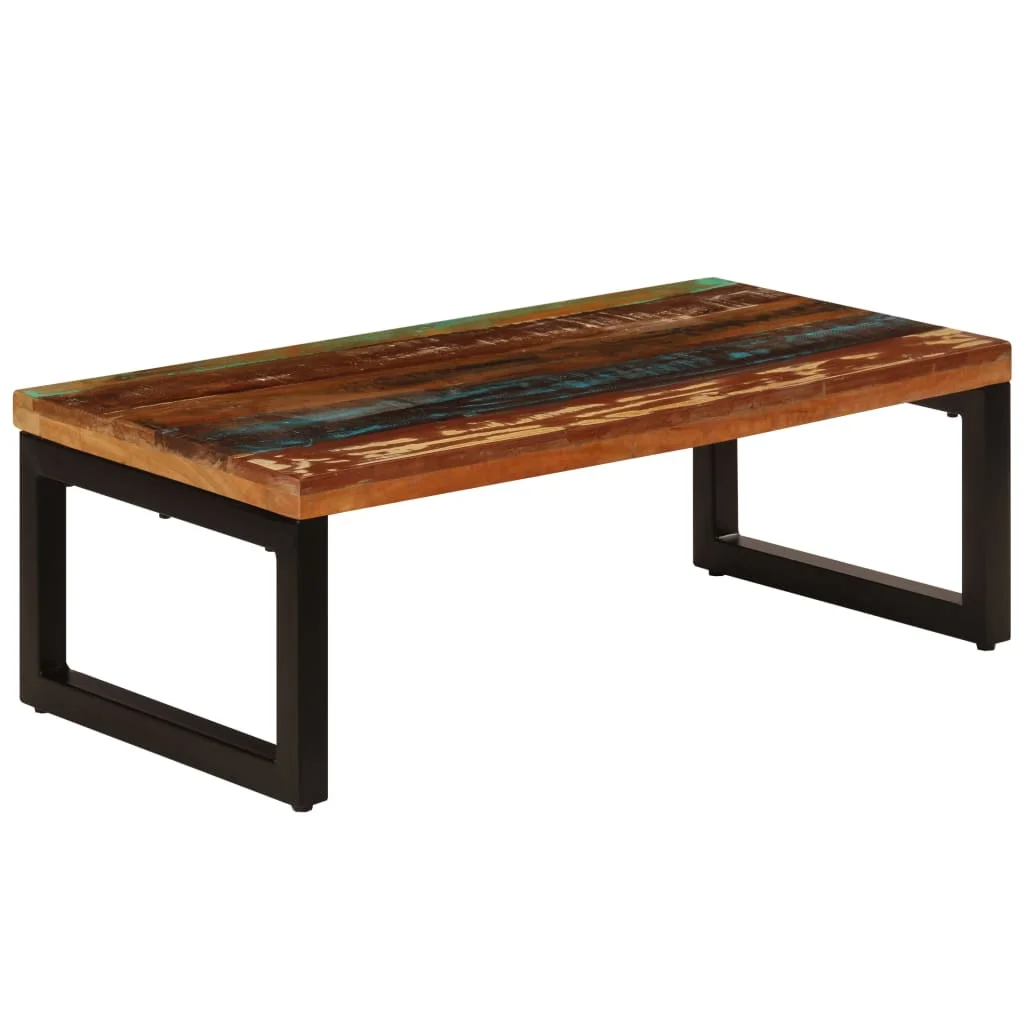 Konferenčný stolík 100x50x35 cm, recyklovaný masív a oceľ