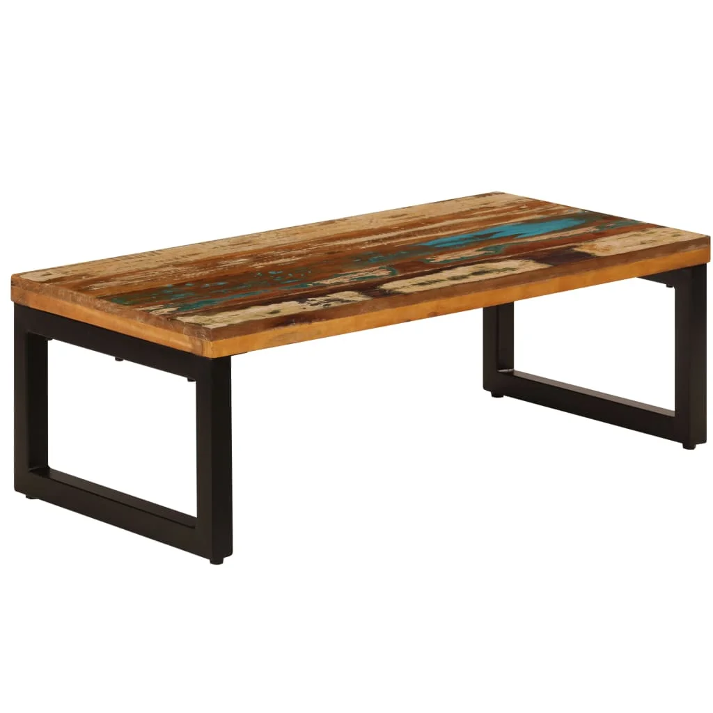Konferenčný stolík 100x50x35 cm, recyklovaný masív a oceľ