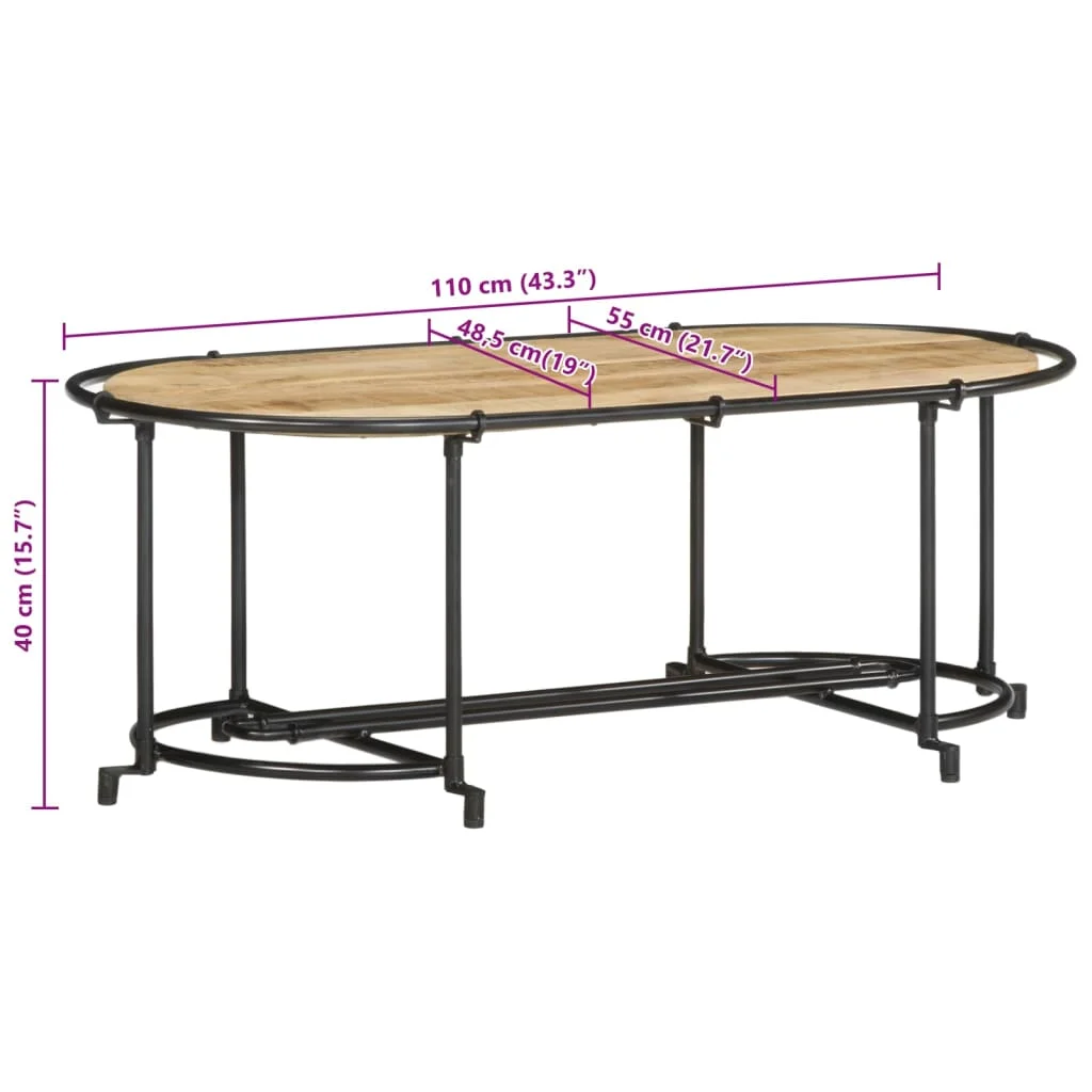 Konferenčný stolík 110x55x40 cm surový mangovníkový masív