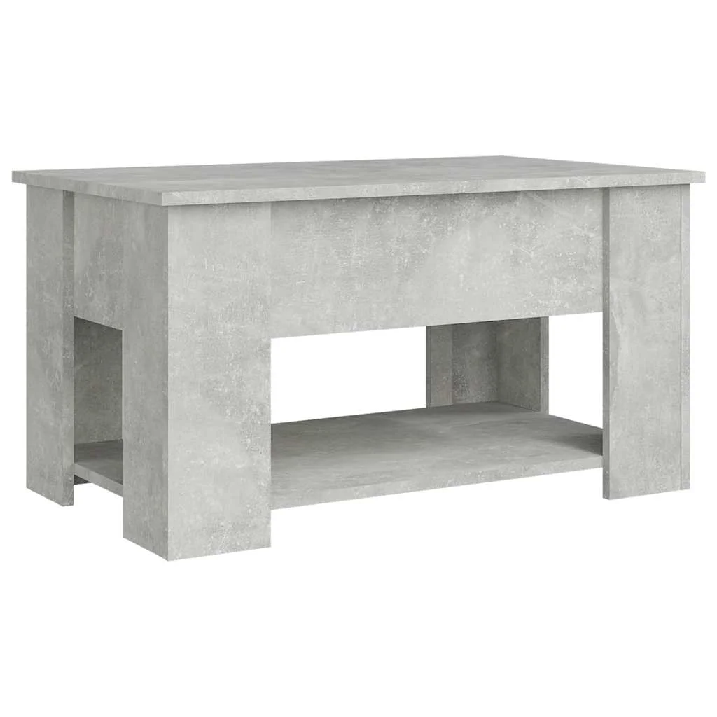 Konferenčný stolík betónový sivý 79x49x41 cm spracované drevo