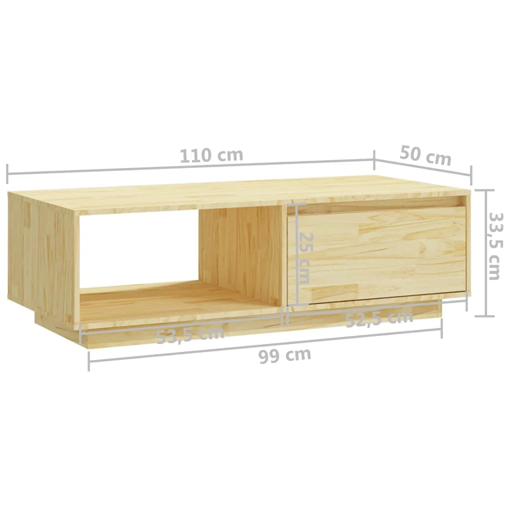 Konferenčný stolík 110x50x33,5 cm, borovicový masív