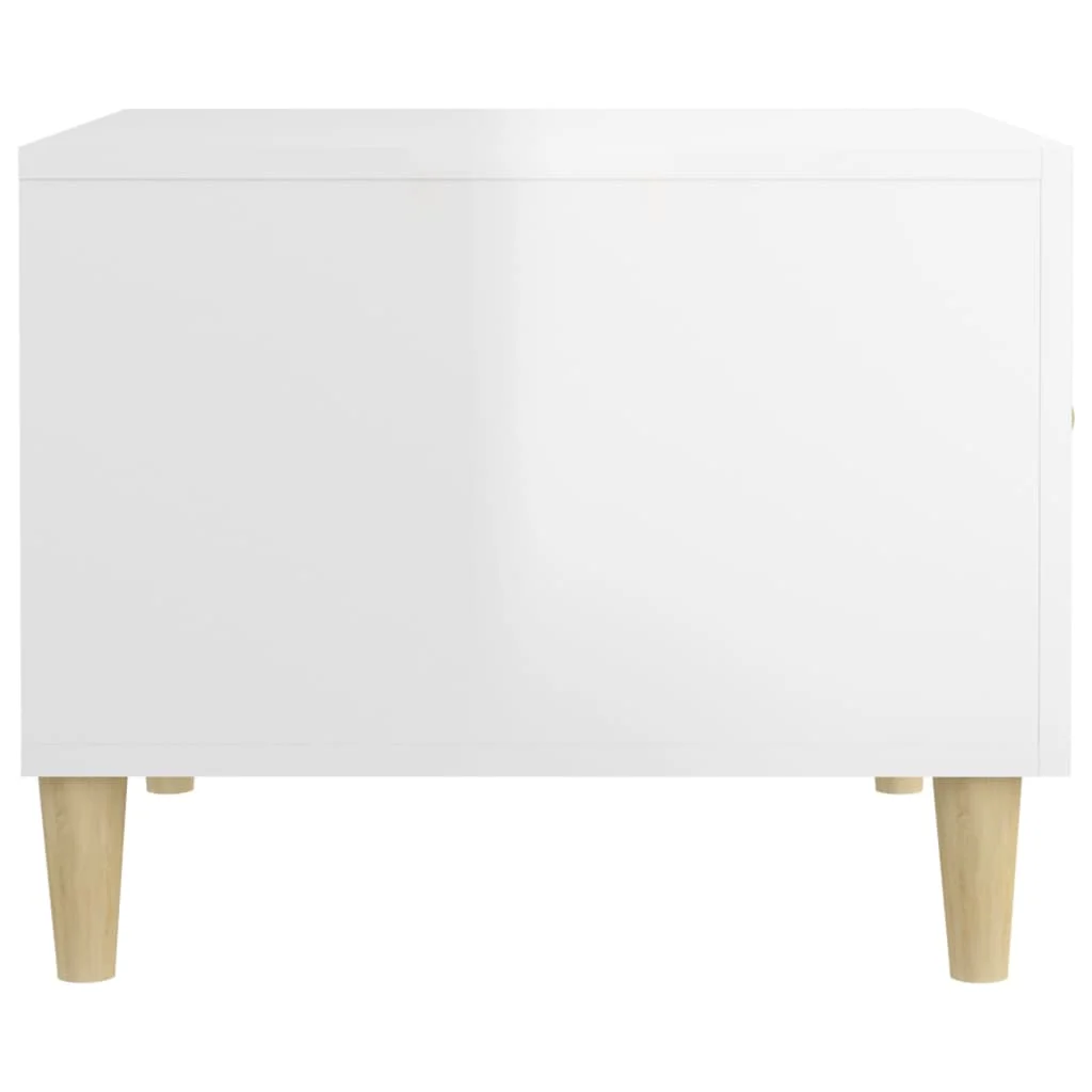 Konferenčné stolíky 2 ks lesklé biele 50x50x40 cm kompoz. drevo