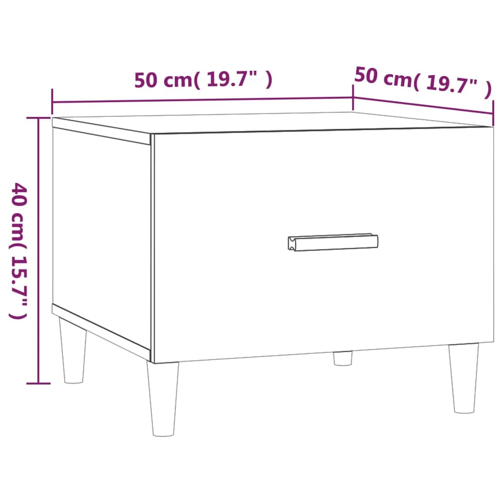 Konferenčné stolíky 2 ks lesklé biele 50x50x40 cm kompoz. drevo