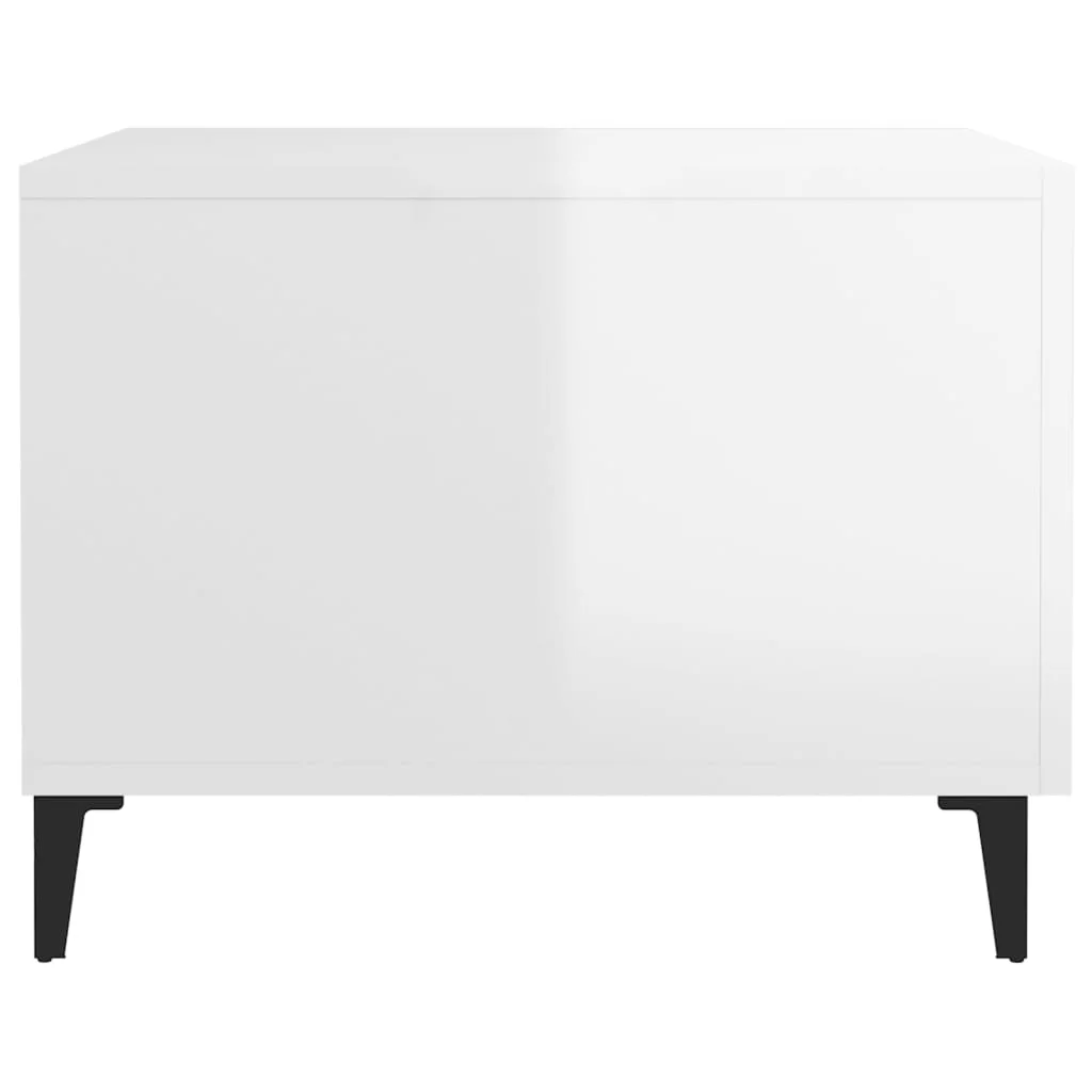 Konferenčné stolíky 2 ks kovové nohy lesklé biele 50x50x40 cm