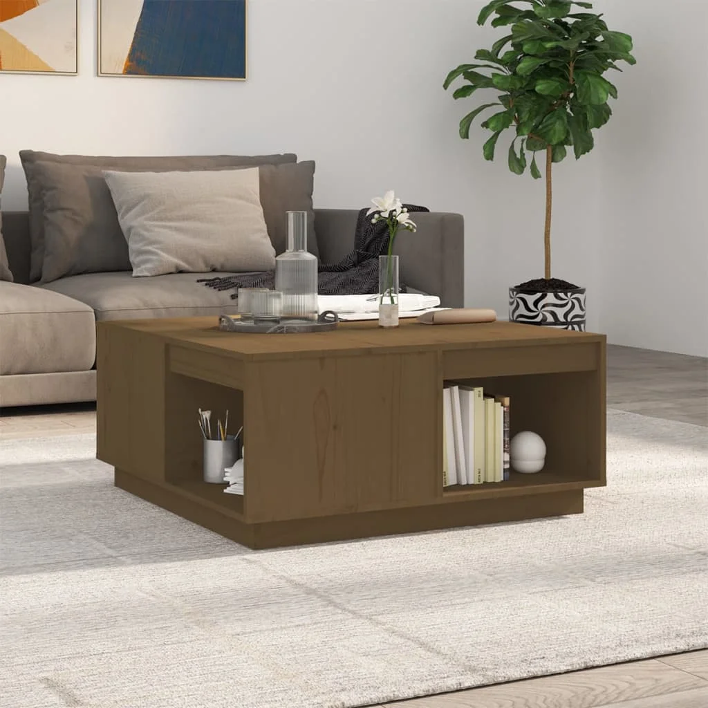 Konferenčný stolík medovo-hnedý 80x81x36,5 cm borovicový masív