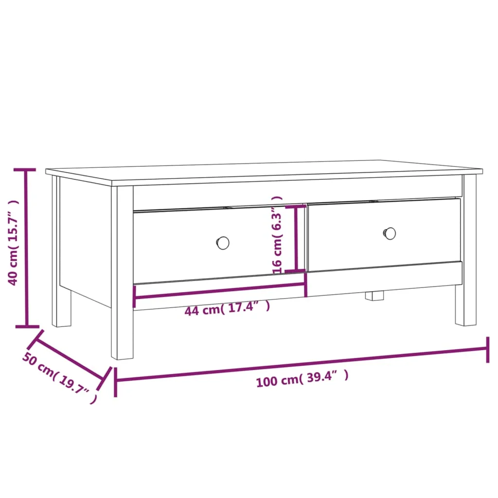 Konferenčný stolík 100x50x40 cm borovicový masív