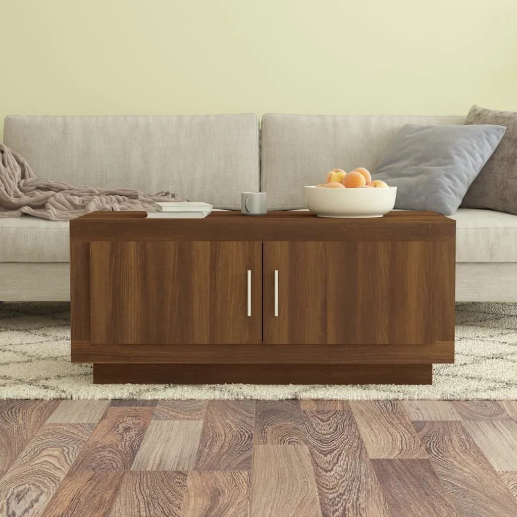 Konferenčný stolík hnedý dub 102x50x45 cm spracované drevo