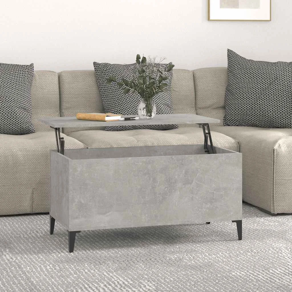 Konferenčný stolík betónovosivý 90x44,5x45 cm spracované drevo