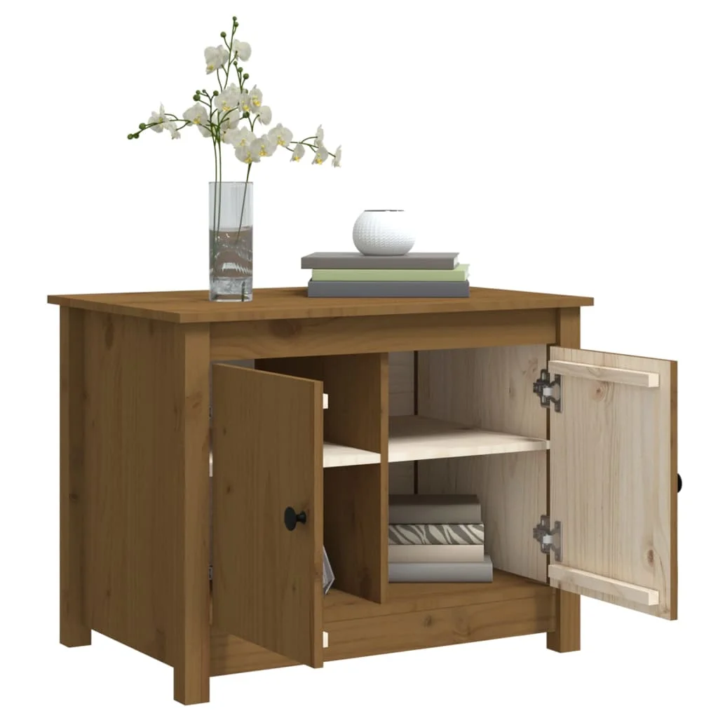 Konferenčný stolík medovo-hnedý 71x49x55 cm borovicový masív