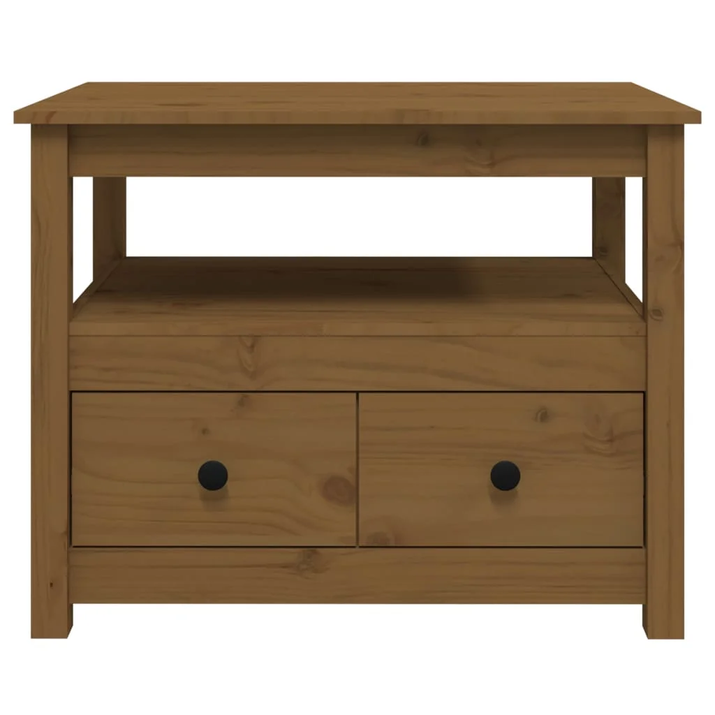 Konferenčný stolík medovo-hnedý 71x49x55 cm borovicový masív