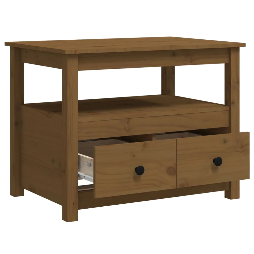 Konferenčný stolík medovo-hnedý 71x49x55 cm borovicový masív