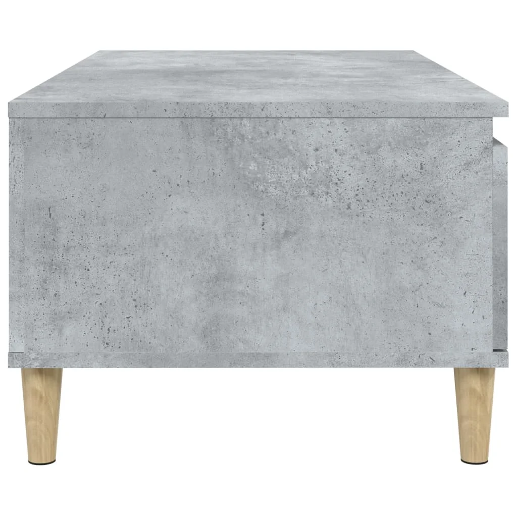 Konferenčný stolík betónový sivý 90x50x36,5 cm spracované drevo