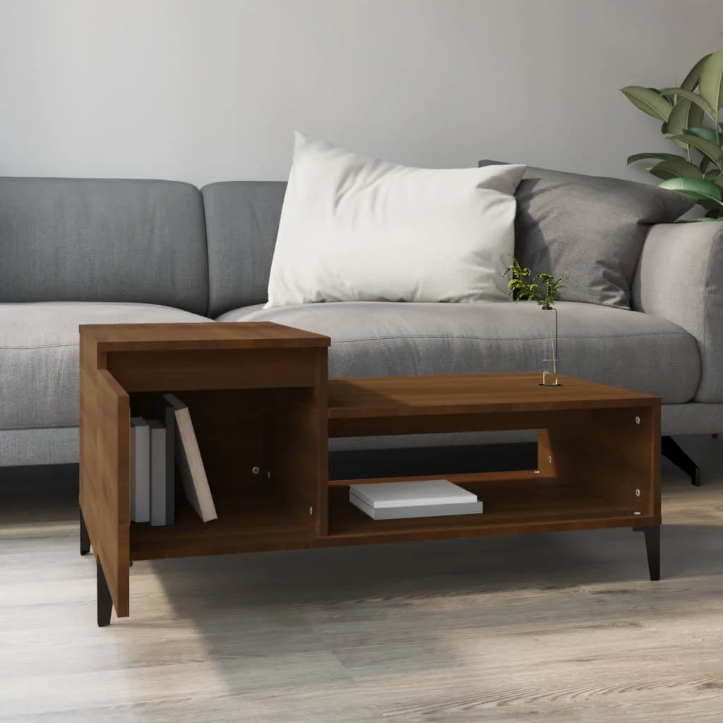 Konferenčný stolík hnedý dub 100x50x45 cm spracované drevo