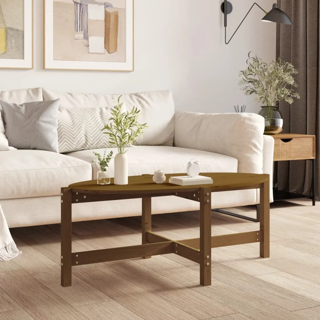 Konferenčný stolík medovo-hnedý 118x63x45 cm borovicový masív