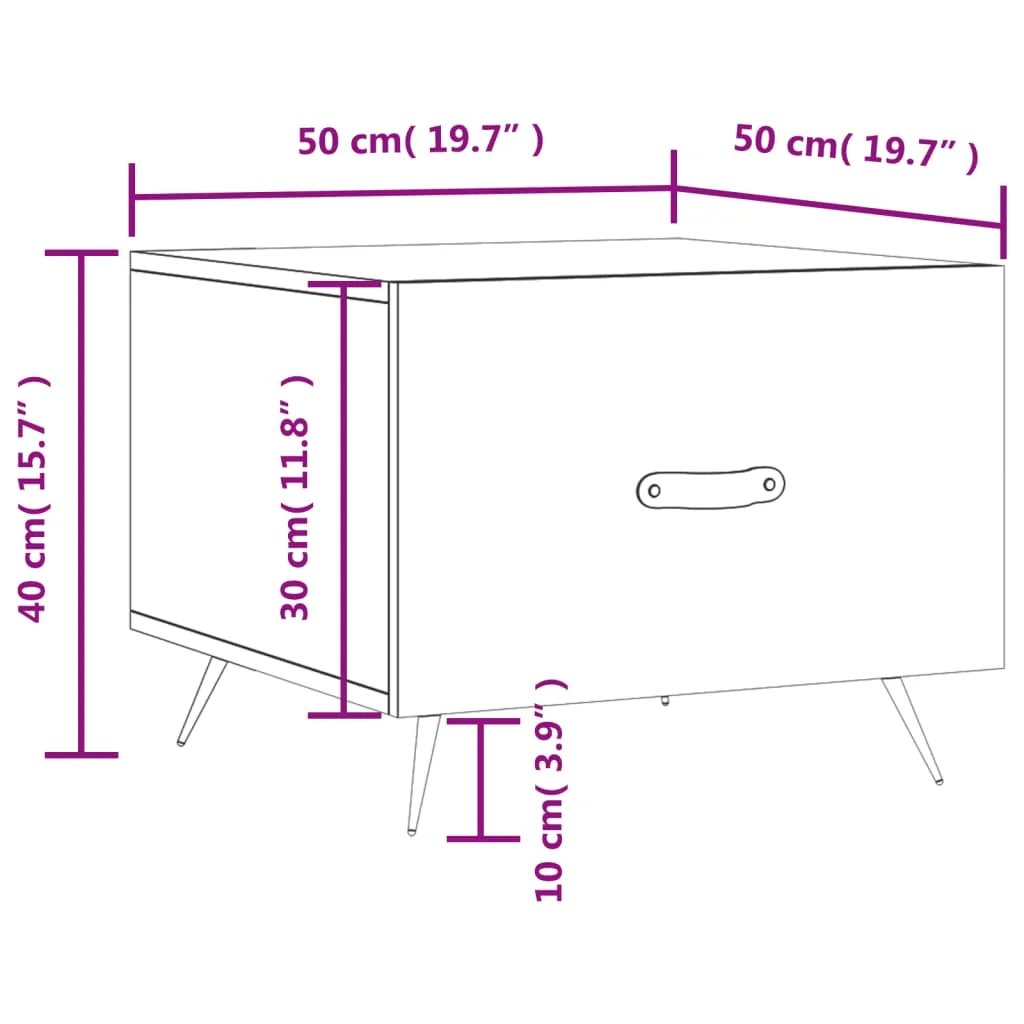 Konferenčné stolíky 2 ks betónovo sivé 50x50x40cm kompoz. drevo