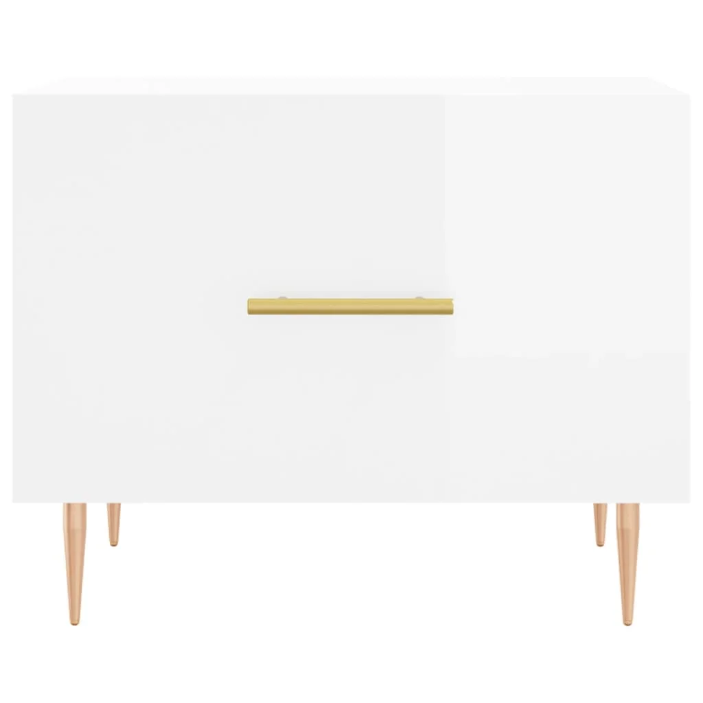 Konferenčné stolíky 2 ks lesklé biele 50x50x40 cm kompoz. drevo