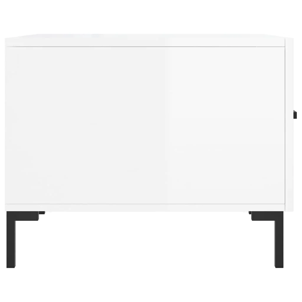 Konferenčné stolíky 2 ks lesklé biele 50x50x40 cm kompoz. drevo