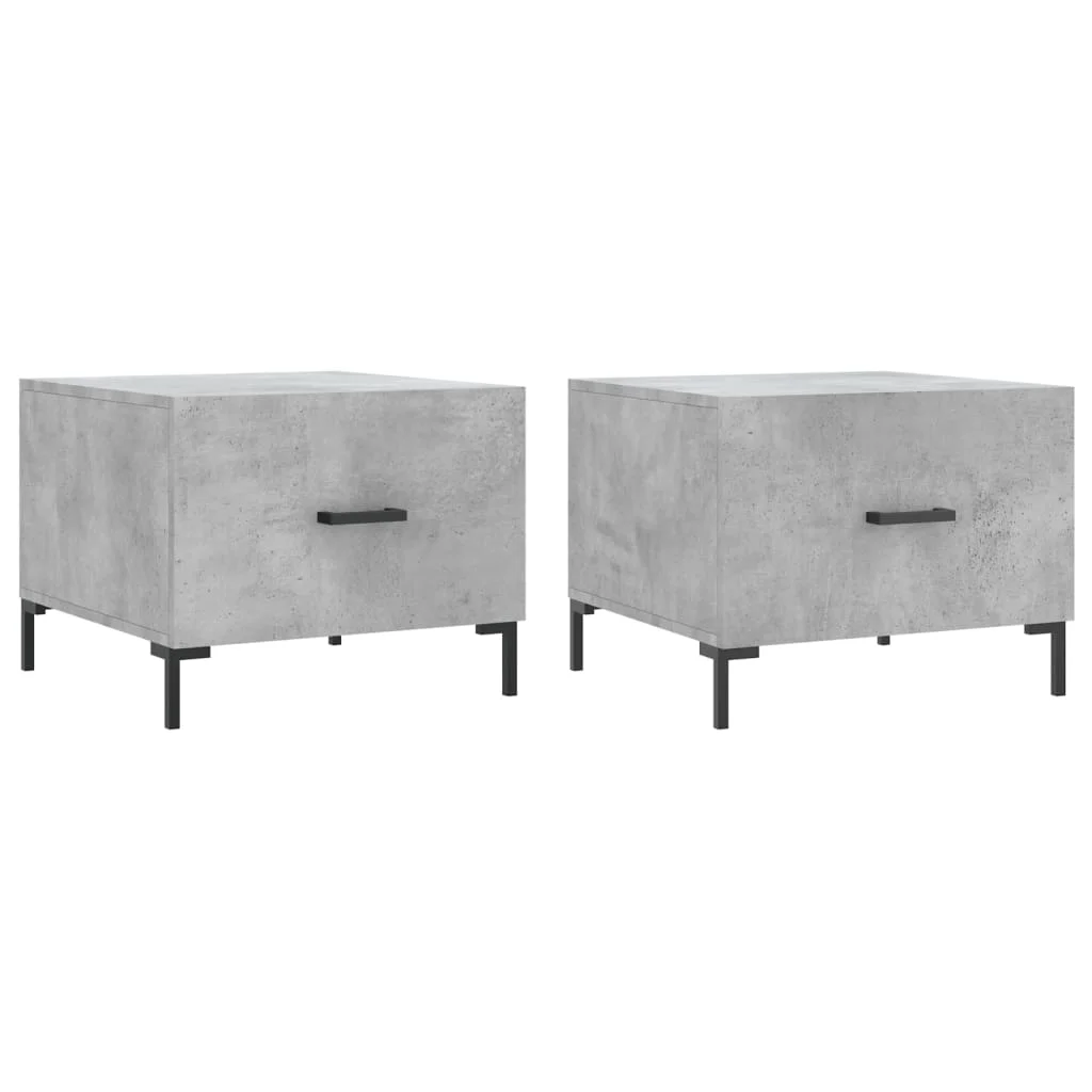 Konferenčné stolíky 2 ks betónovo sivé 50x50x40cm kompoz. drevo