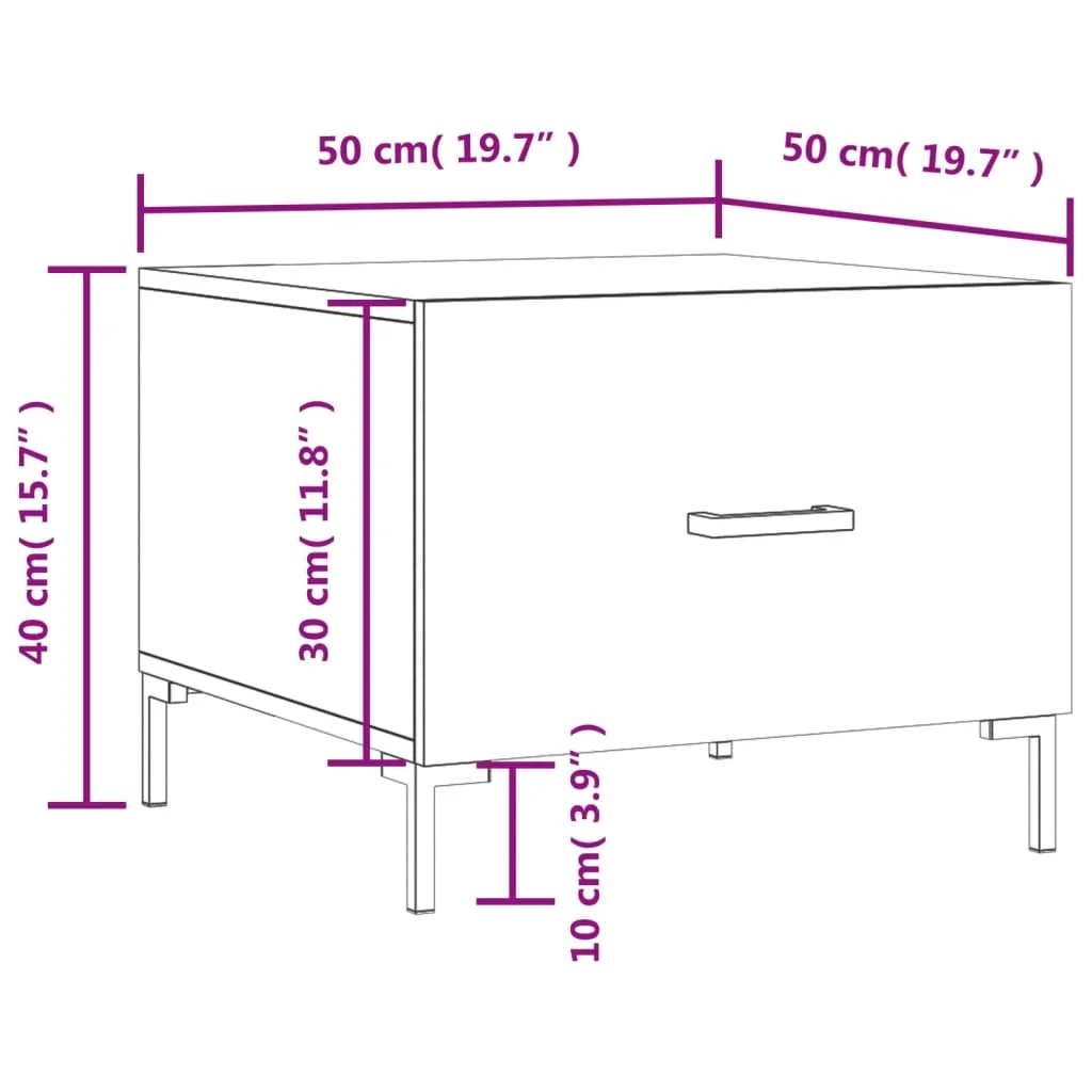 Konferenčné stolíky 2 ks betónovo sivé 50x50x40cm kompoz. drevo