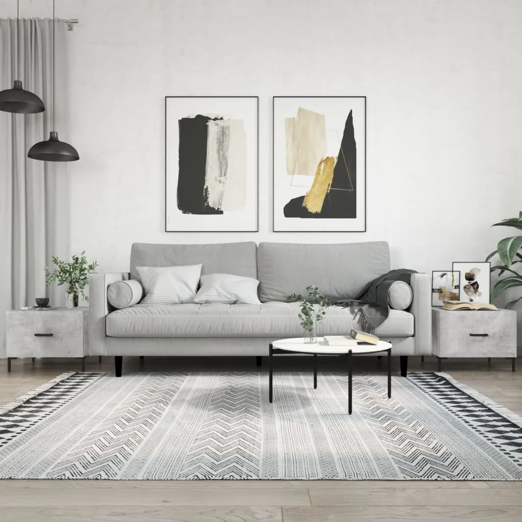 Konferenčné stolíky 2 ks betónovo sivé 50x50x40cm kompoz. drevo