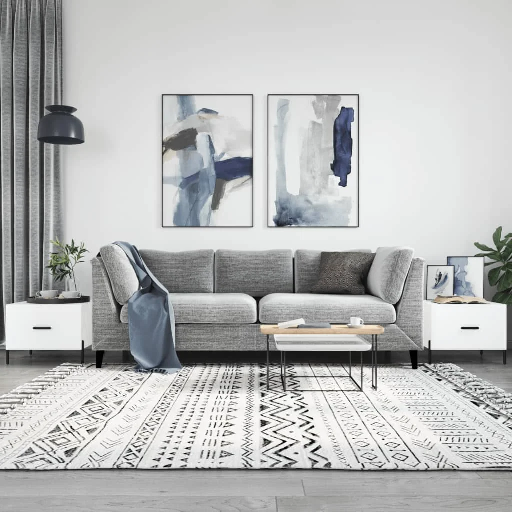 Konferenčné stolíky 2 ks lesklé biele 50x50x40 cm kompoz. drevo