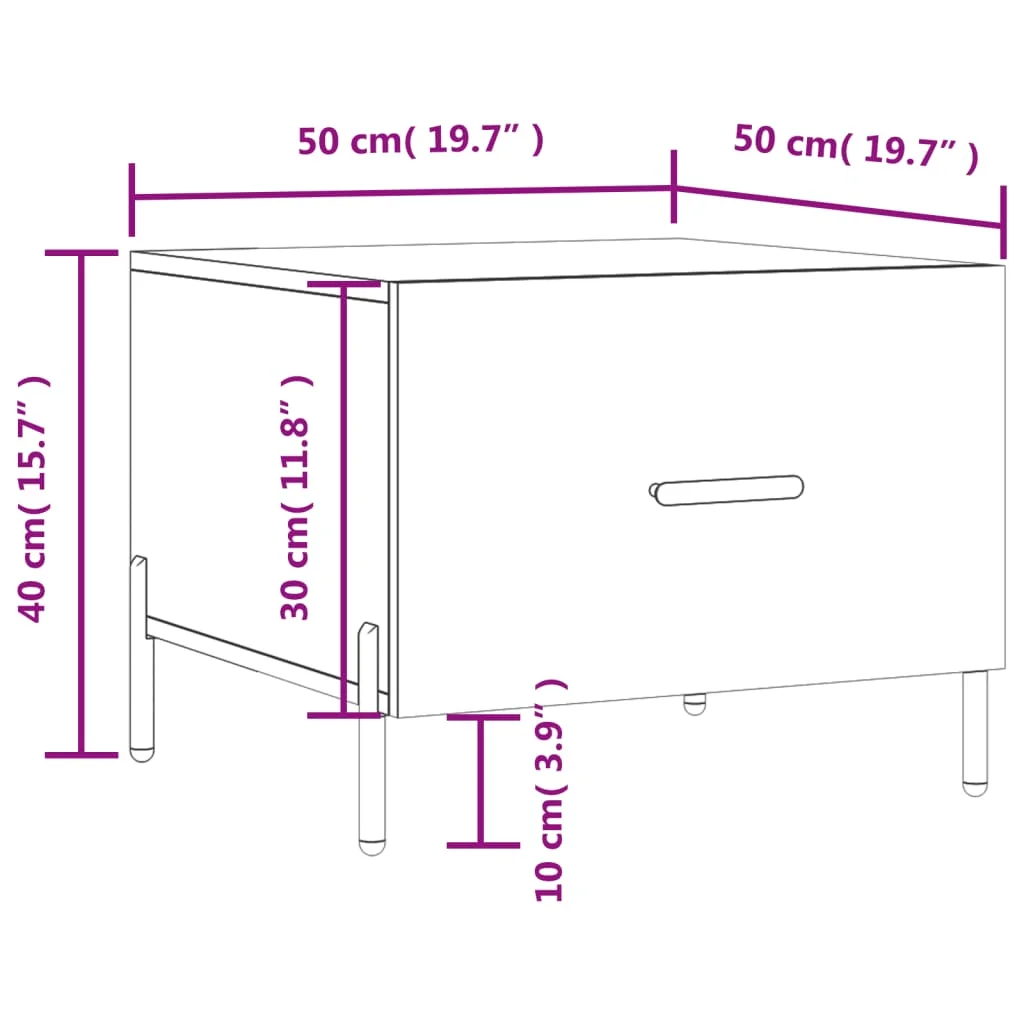 Konferenčné stolíky 2 ks betónovo sivé 50x50x40cm kompoz. drevo